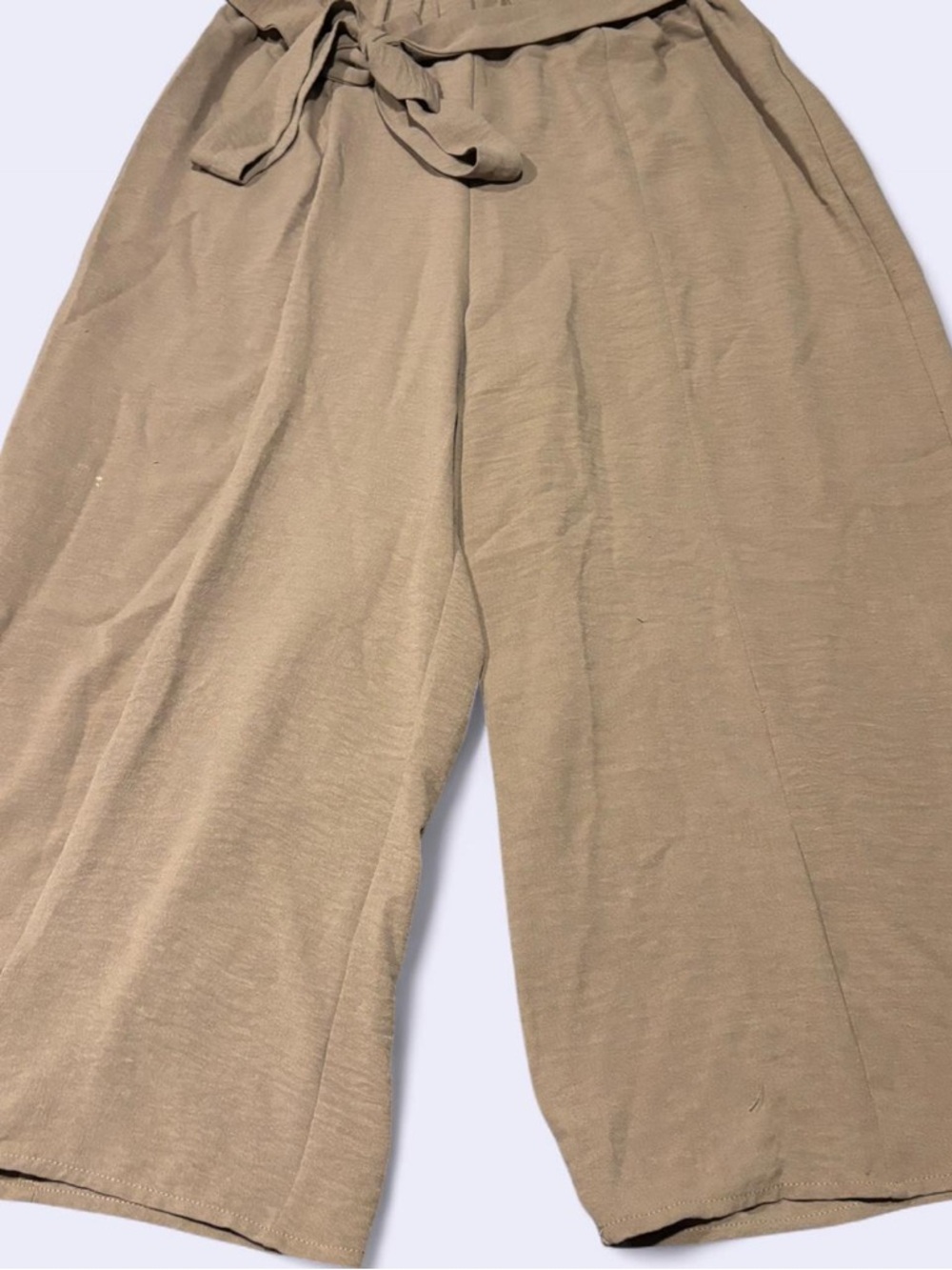 Wide Leg Tie-Waist Pants in Taupe